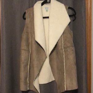 Tan Wool/suede vest